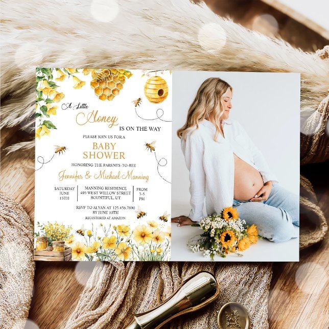 Invitación Bee A Little Honey is on the Way Baby Shower (Subido por el creador)