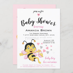 Invitación Bee Awesome Baby Shower