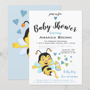 Invitación Bee Awesome Baby Shower  