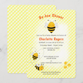 Invitación Bee Baby Ducha Género Neutral Cute