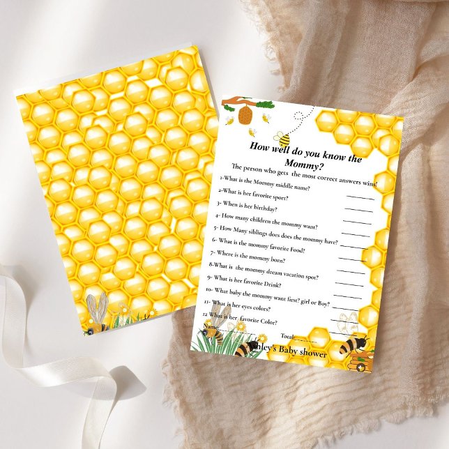 Invitación Bee Baby Ducha ¿Qué tan bien conoces a mamá? (Subido por el creador)