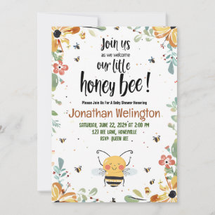 Invitación Bee Baby Shower