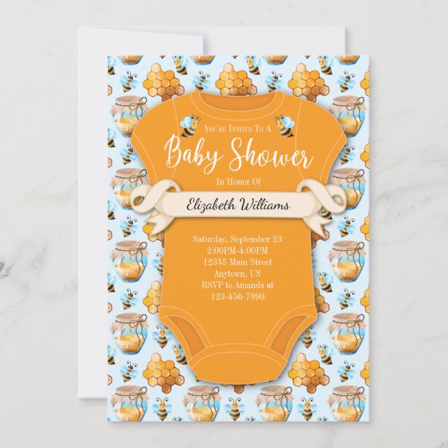 Invitación Bee Baby Shower (Anverso)