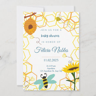 Invitación Bee Baby Shower