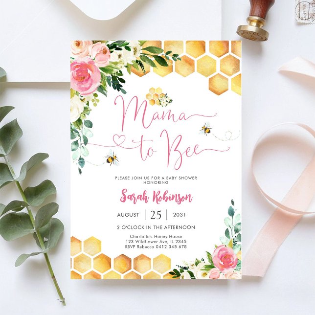 Invitación Bee Baby Shower Invitation (Subido por el creador)