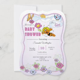 Invitación Bee Baby Shower Invitation for Girl