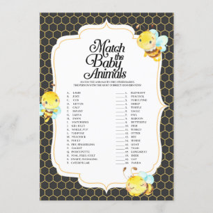 Invitación Bee Baby Shower Match The Baby Animals