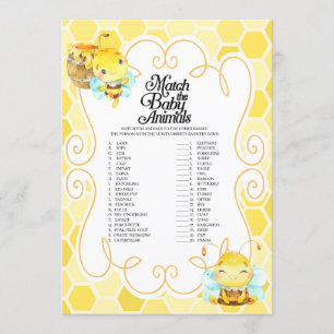 Invitación Bee Baby Shower Match The Baby Animals