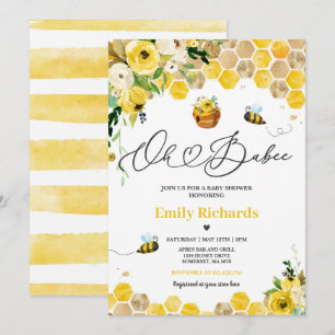 Invitación Bee Baby Shower Oh Babee Mommy To Bee Baby Shower