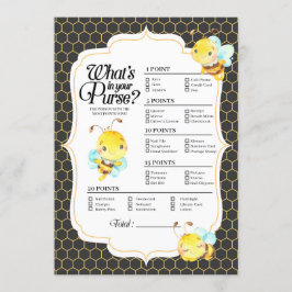 Invitación Bee Baby Shower Qué hay en tu juego de bolsos