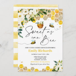 Invitación Bee Baby Shower Sexo Dulce Neutral Como Puede Ser