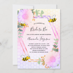 Invitación Bee Bridal ducha arcoíris verde novia a la beba
