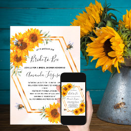 Invitación Bee Bridal ducha girasoles burbuja abejas