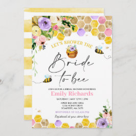 Invitación Bee Bridal Shower Pink & Gold Floral Novia A Ser