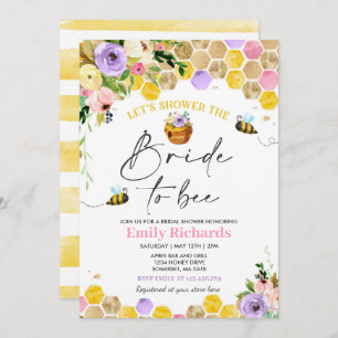 Invitación Bee Bridal Shower Pink & Gold Floral Novia A Ser