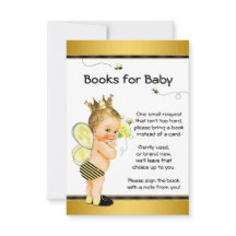 Bee Bring A Book Baby Shower Inserts