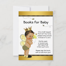 Invitación Bee Bring A Book Ethnic Boy Inserts Baby Shower