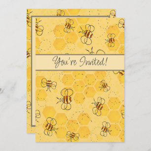 Invitación Bee Buzzing Honey Bees Cute