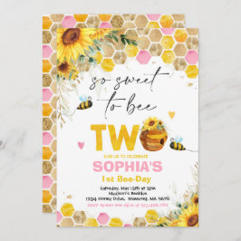 Invitación Bee Cumpleaños Sunflower Honey Bee Fiesta de Cumpl