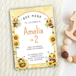Invitación Bee de miel 2º cumpleaños