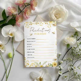 Invitación Bee Floral Baby Predictions & Advice Card