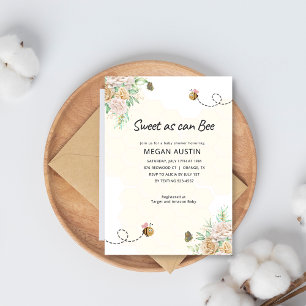 Invitación Bee Floral HoneyComb Baby Shower