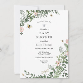Invitación Bee Flower Garden Baby Shower