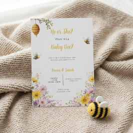 Invitación Bee Gender Reveal • What Will Baby Bee