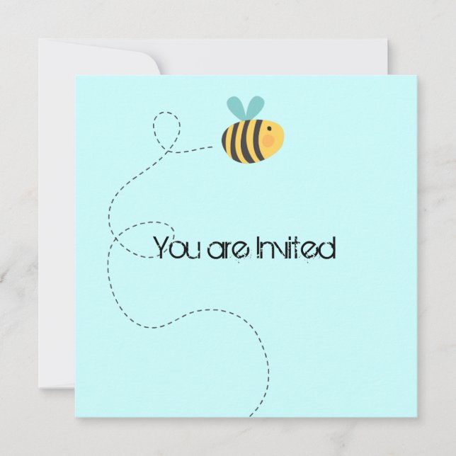 Invitación Bee Happy Baby Shower (Anverso)