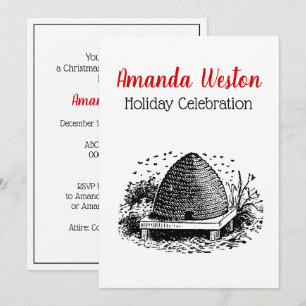 Invitación Bee Hive y Abejas #1 Vintage heráldico