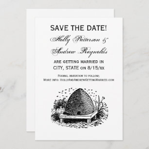 Invitación Bee Hive y Abejas #1 Vintage heráldico