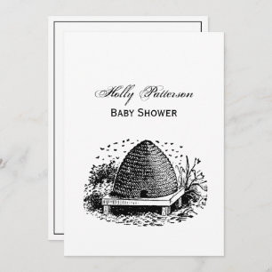 Invitación Bee Hive y Abejas #1 Vintage heráldico