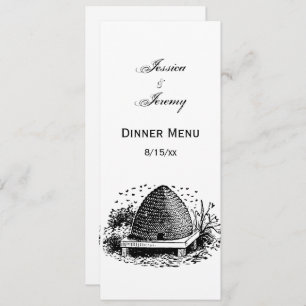 Invitación Bee Hive y Abejas #1 Vintage heráldico