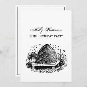 Invitación Bee Hive y Abejas #1 Vintage heráldico