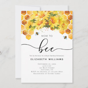 Invitación Bee Modern Watercolor Mom To Bee Baby Shower
