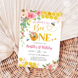 Invitación Bee Theme First Birthday Invitation