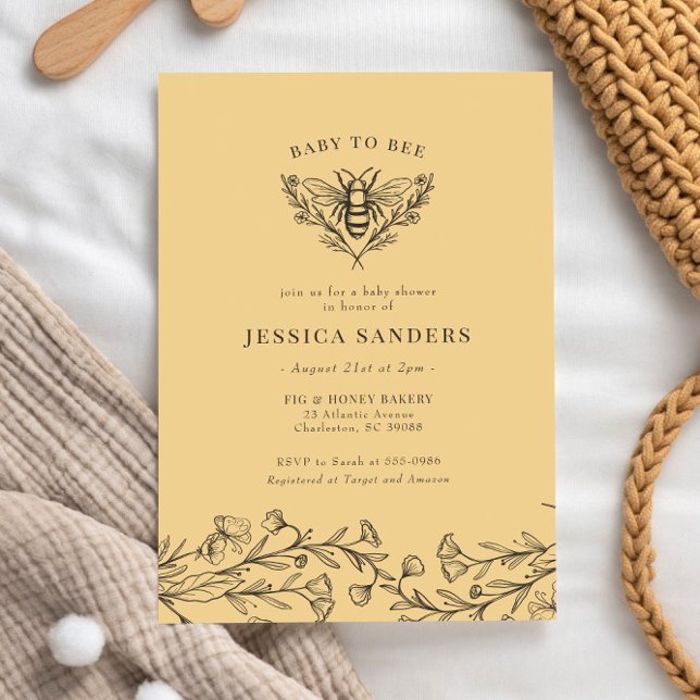 Invitación Bee Wildflower Baby Shower (Subido por el creador)