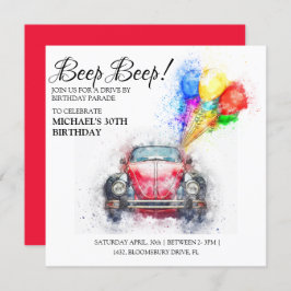 Invitación ¡BeepBeep! Conducir por el desfile de cumpleaños