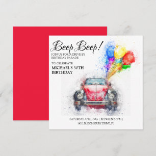 Invitación ¡BeepBeep! Desfile de Cumpleaños Drive By