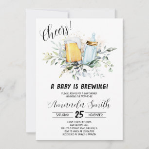 Invitación Beer and Bottle Baby Shower
