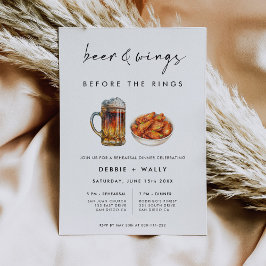 Invitación Beer and Wings Before the Rings Rehearsal Dinner