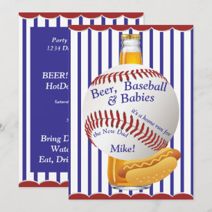 Invitación Beer béisbol y bebés Papi Baby Shower