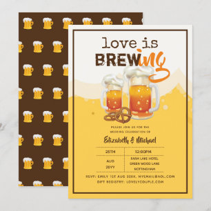 Invitación BEER - El amor es la Boda o la ducha nupcial