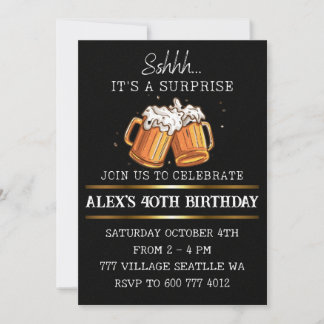 Invitación Beer Surprise Birthday Adulto Fiesta