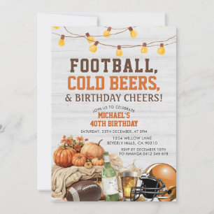 Invitación Beers de fútbol Calabaza de Adultos