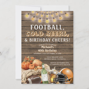 Invitación Beers de fútbol Calabaza de Adultos