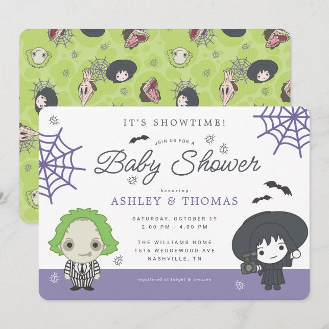 Invitación Beetlejuice Baby Shower (Anverso / Reverso)