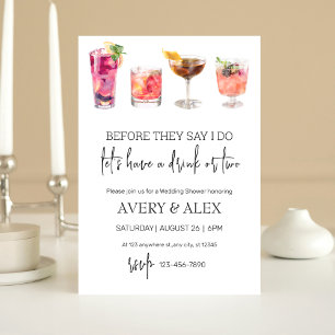 Invitación Before They Say I Do   fiesta de soltera cóctel