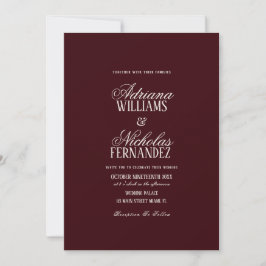 Invitación Beginning Of Our Forever Old Money Red Wedding