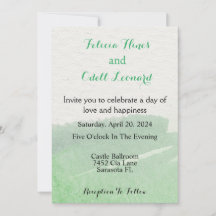 Beige Boho Elegant Green Modern Watercolor Boda